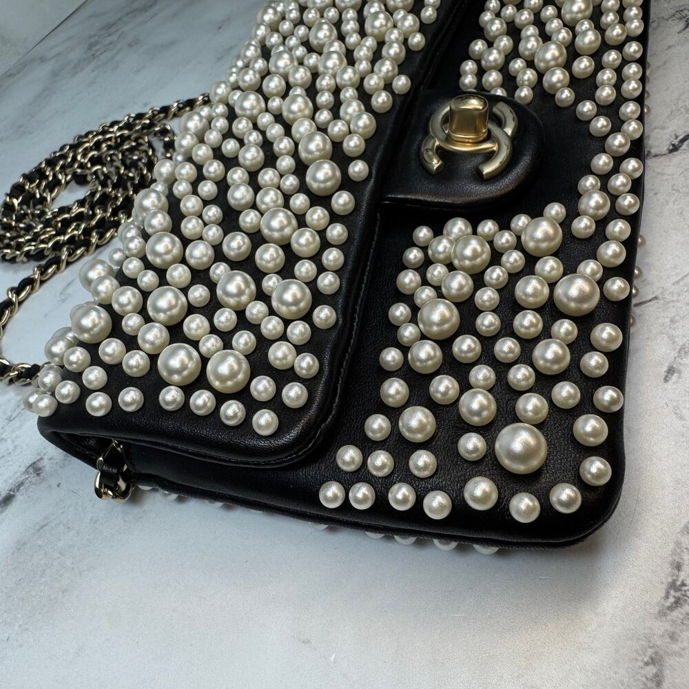 Chanel Pearl Flap Bag Paris-Dubai Pearly 15C WOC Wallet On Chain Crossbody CC - Picture 10 of 14